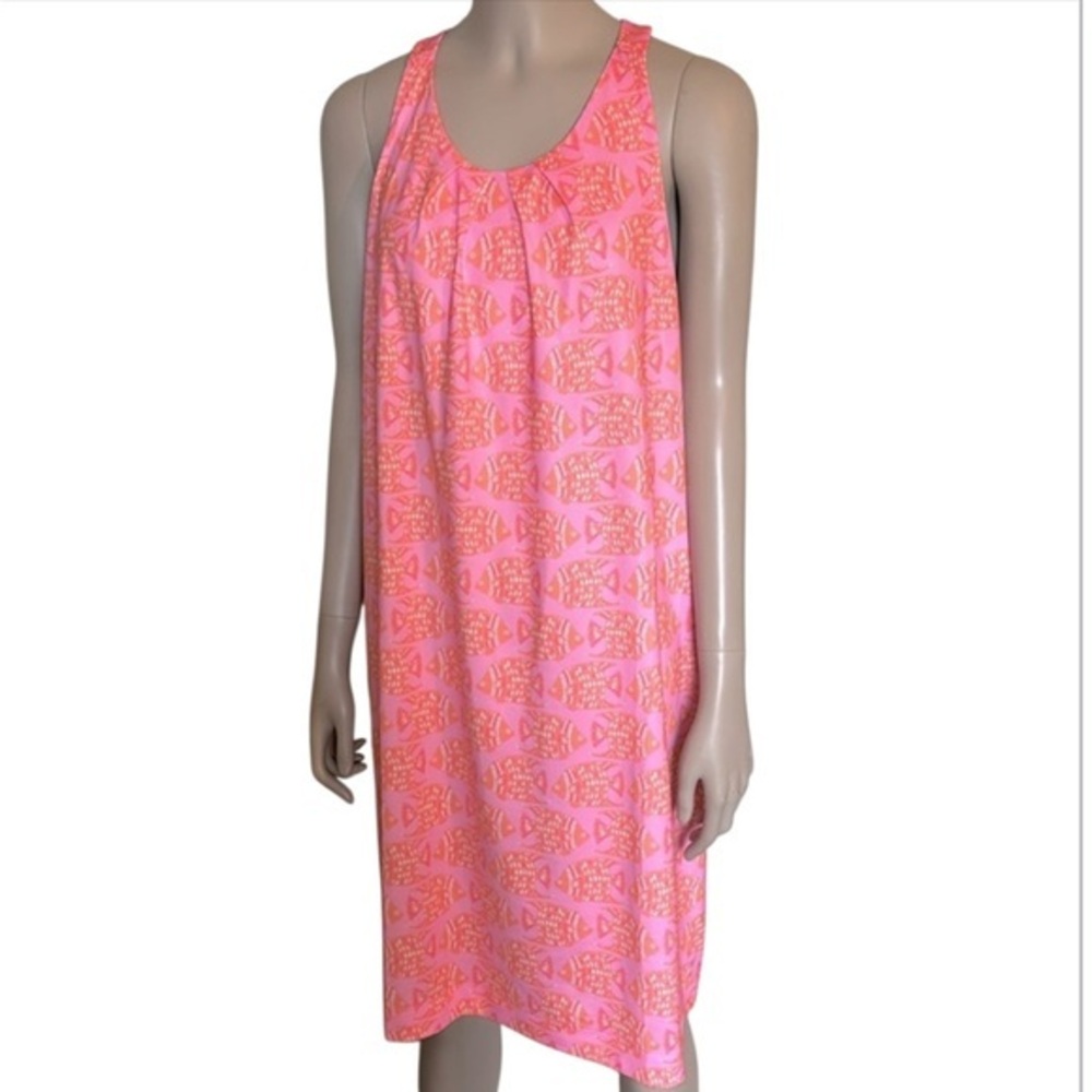 New! Vineyard Vines Performane Sleeveless Dress Fish Print L